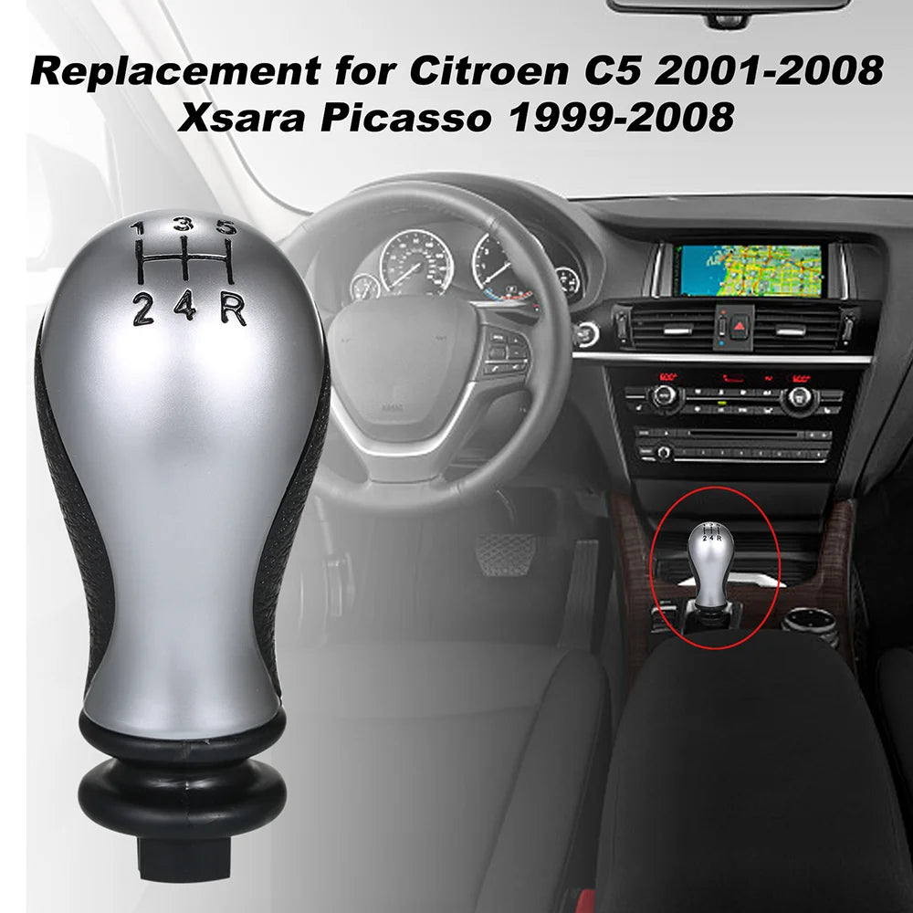 5 Speed Car Gear Shift Shifter Knob Stick Head Manual Replacement for Citroen 2001-2008 Xsara Picasso 1999-2008 Gear Shift Knob