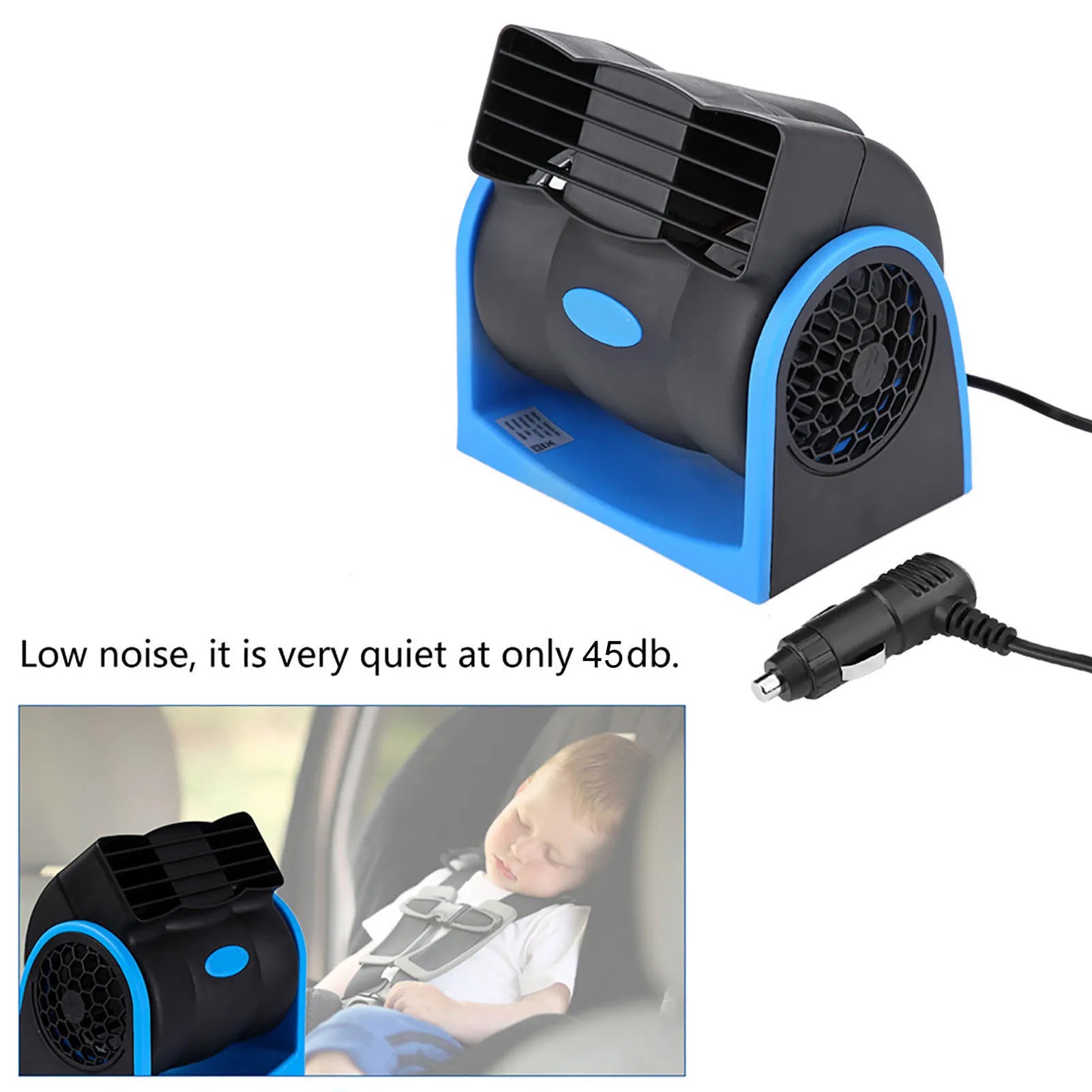 Auto Car Vehicle 12V Electric Fan Mini Adjustable Speed Silent Air Fan Car Air Fan Car Fan Electric Fan Car Silent Air Fan