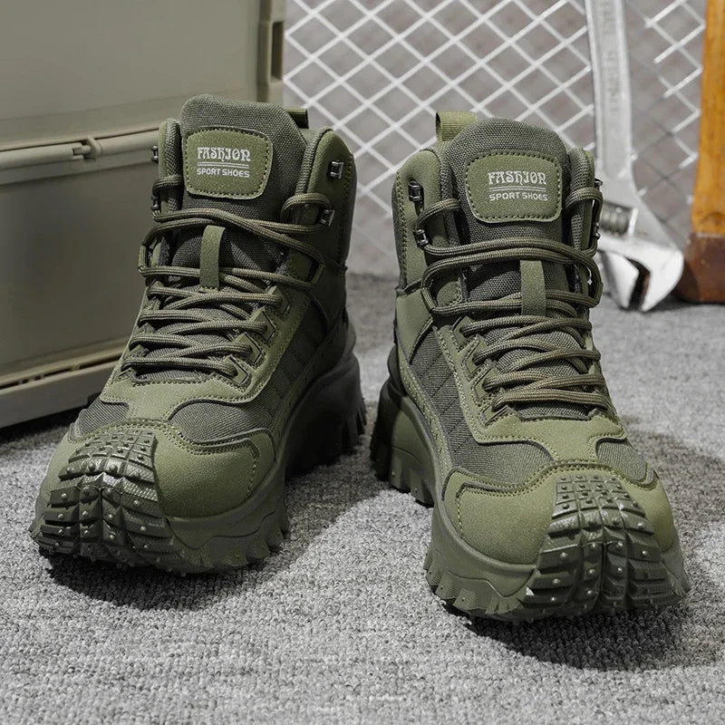 2026 New Outdoor Boots Men's High Top Thick Bottom Tactical Shoes Large Size 47 Hiking Sports Workwear Shoes 48 Casual Style