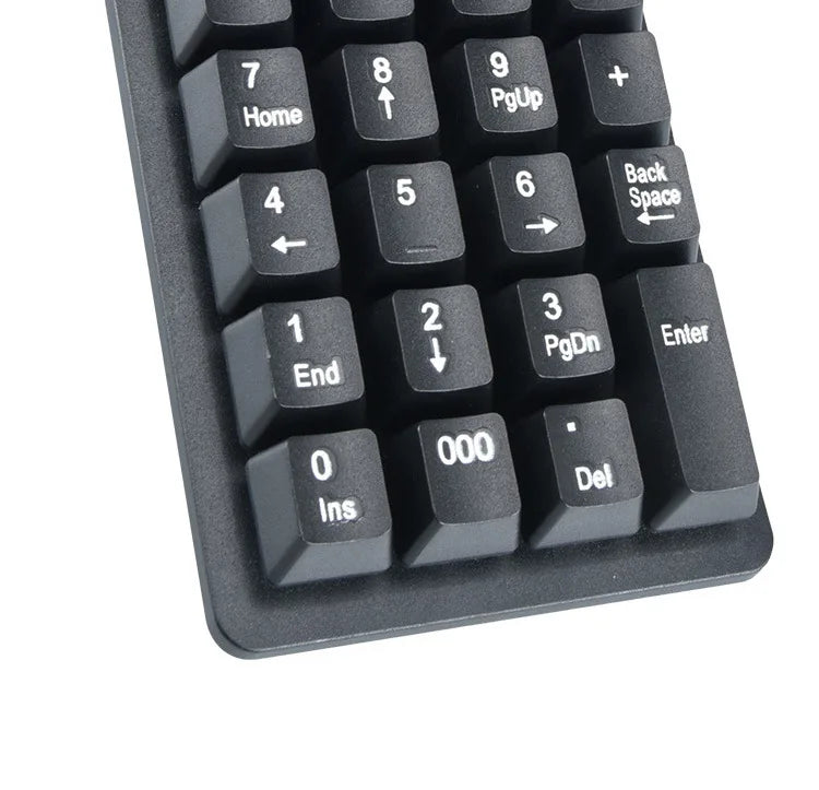 2.4GHz Wireless Wired Keyboard Bluetooth Mini USB Numeric Keypad 19 Keys Number Pad Numpad Receiver for Accounting Laptop PC