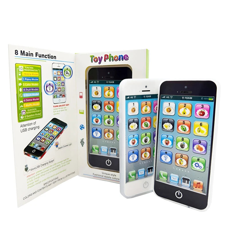 Kids Early Educational Mobile Phone Toy Children English Learning Music Cellphone with Light and Sound for Baby Infant Gift