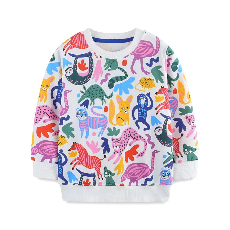 Jumping Meters Long Sleeve Penguin Applique Sweatshirts Cotton Baby Clothes Hot Selling 2-7T Children's Tops Shirts