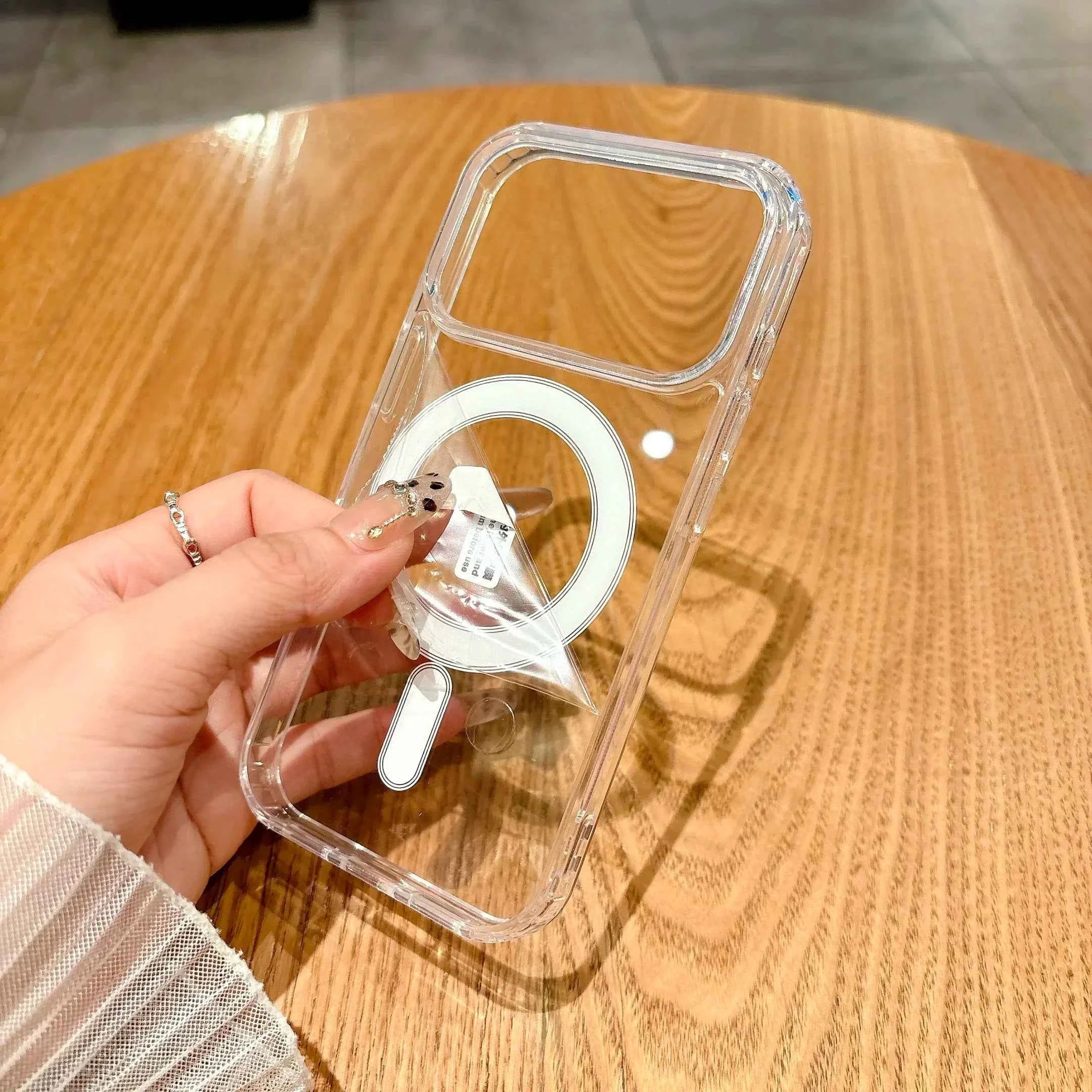 Upgrade Magnetic Case for New iPhone 17/16/15 Pro Max, Hard Acrylic Clear Cover with Magsafe Wireless Charging