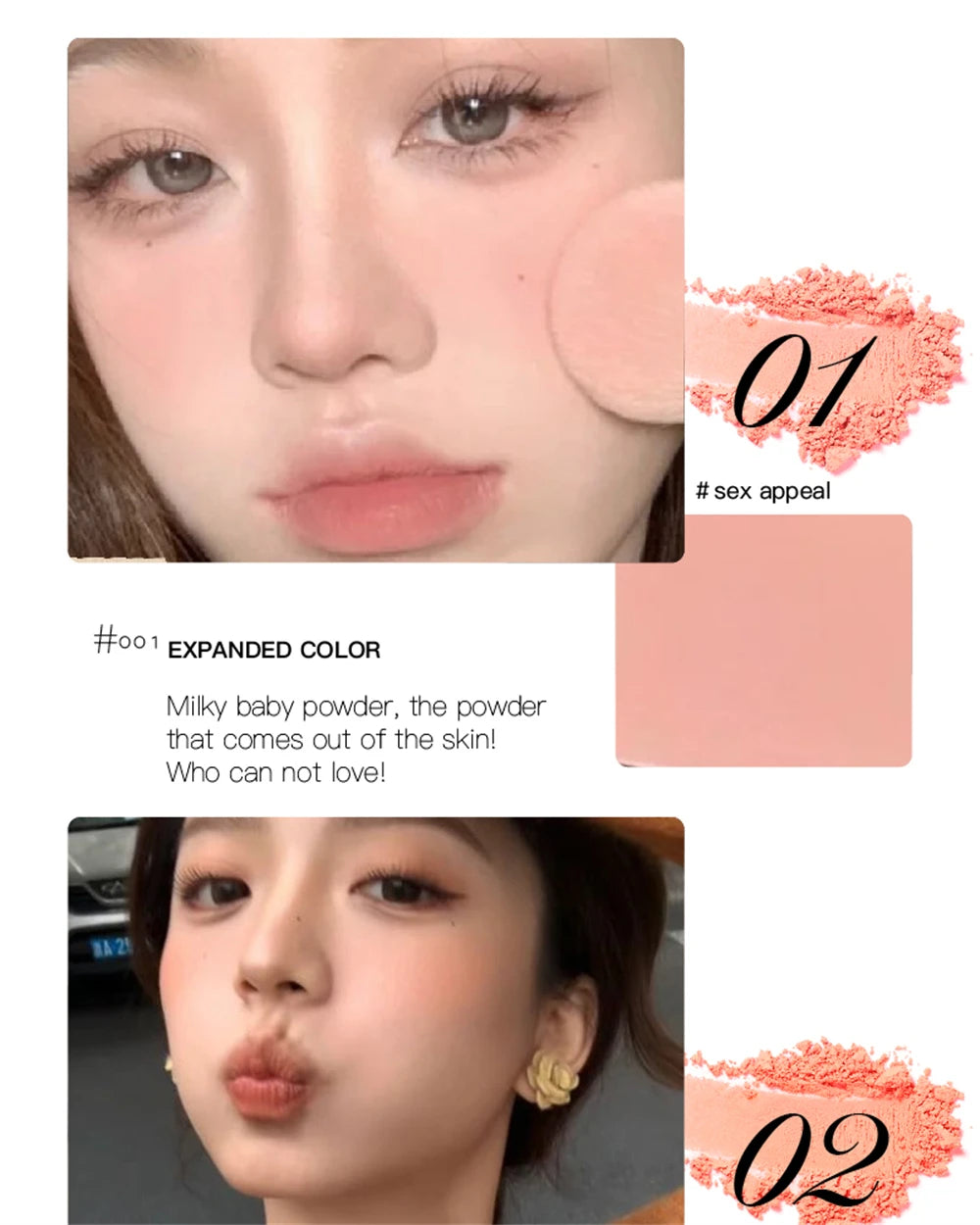 Low Saturation Silky Bean Paste Red Rouge Powder Single Color Natural Matte Cheek Blush Makeup Face Contouring Cheek Tint