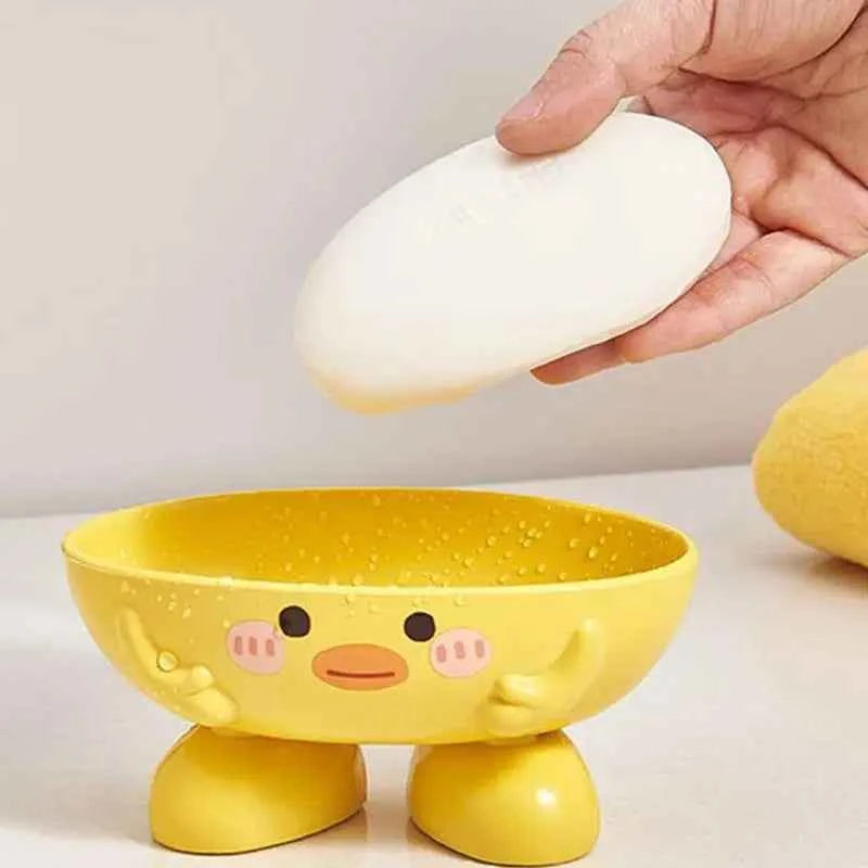 Duck Shape Soap Dish With Drain For Bathroom Sink