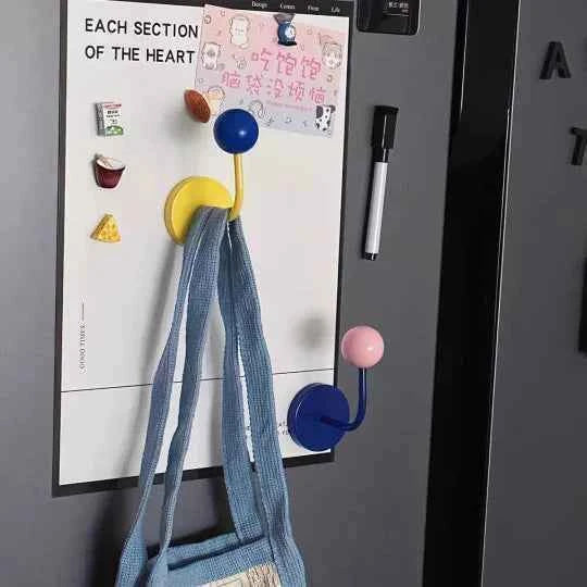 Non perforated magnetic hook for bathroom and kitchen, strong and seamless magnetic suction hook for refrigerator