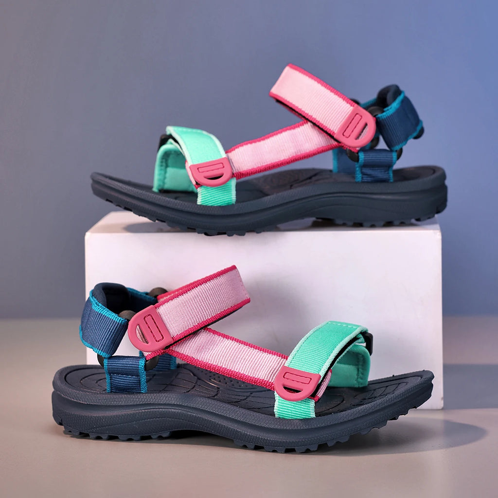 Summer Children Sandals Girls Boys Breathable Sports Running Non-Slip Soft Green Outdoor Beach Kids Casual Waking Sandals Shoes