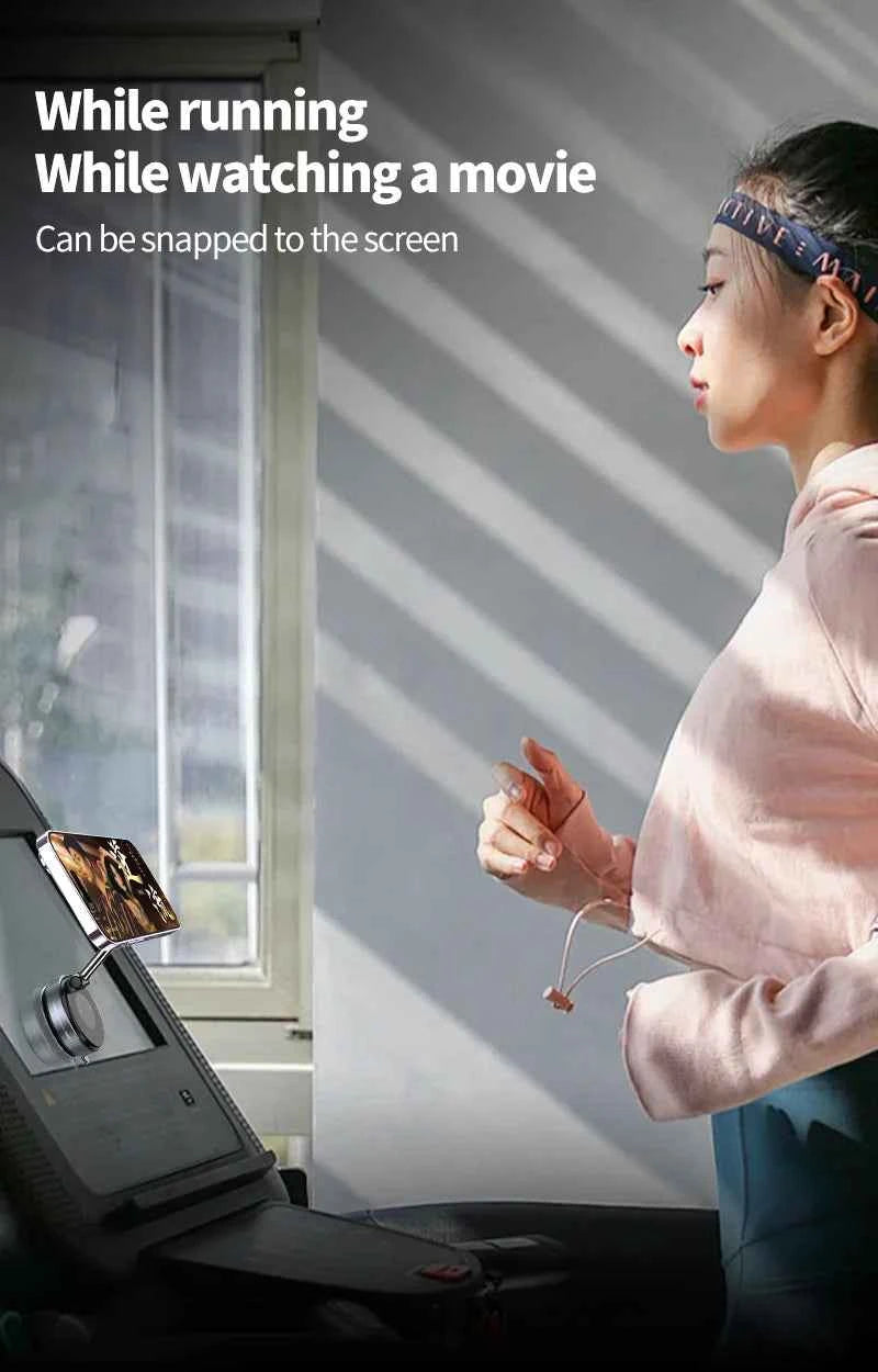 Rotating Folding Magnetic Phone Holder Vacuum Suction Mag Stand for Car Navigation Gym Kitchen - Universal GPS Streaming Bracket
