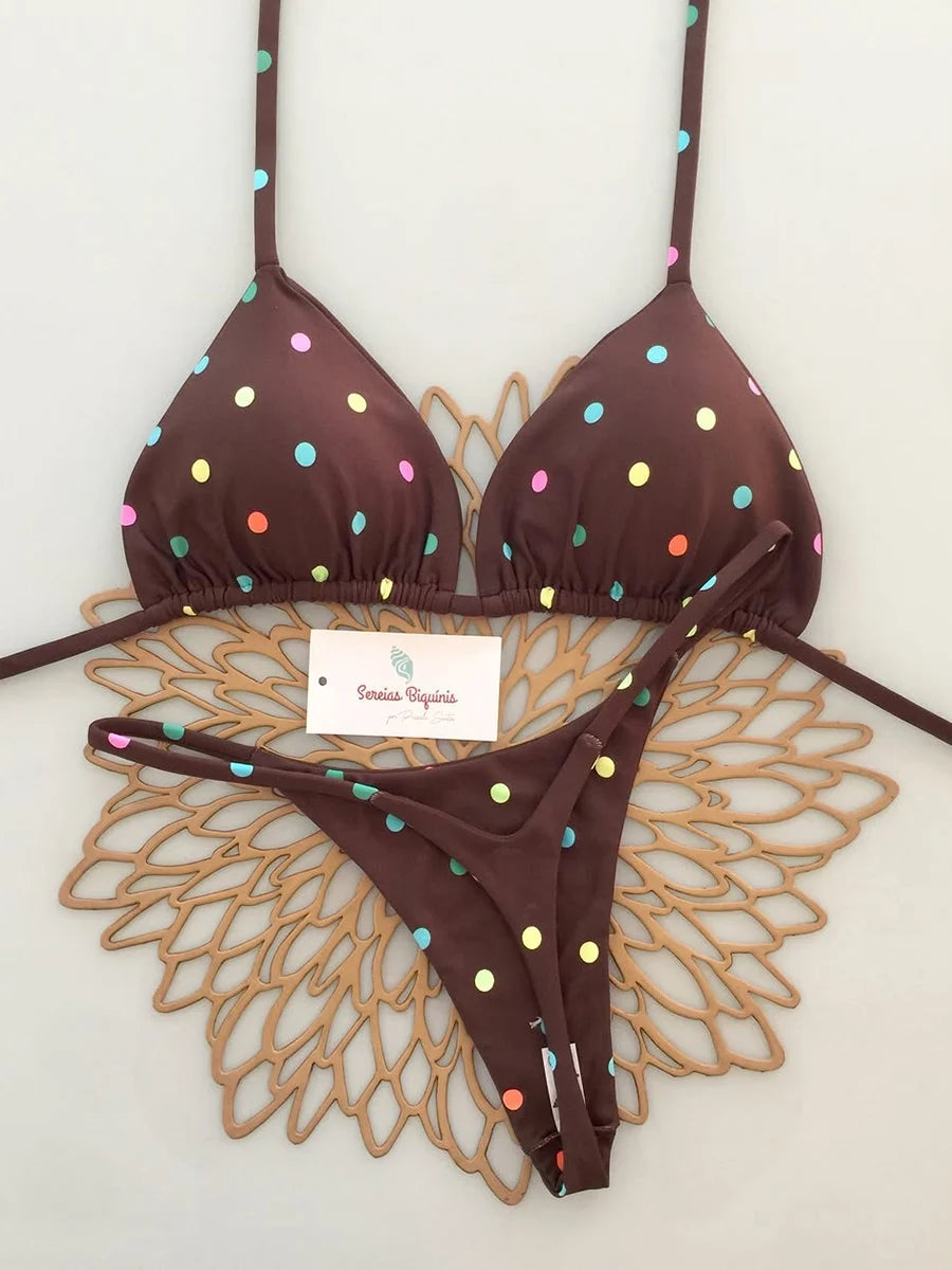 2026 New Sexy Retro Prints Brazilian Mciro Bikini Women Swimsuits Lace-up Swimwear Backless Biquini Swimsuits Beachwear
