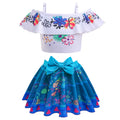 Encanto Mirabel Isabela Cosplay Carnival Costume Girls Swimsuit 2 Piece Sets Summer Swimwear Bikini Beach Party Set 3-10Yrs