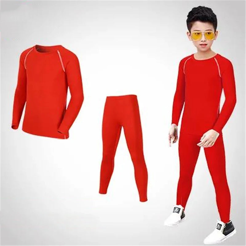 Kids Football Sets Children Boy Students Fitness Basketball Running Exercise Training Sports Soccer Top Shirt + Legging Pant M08