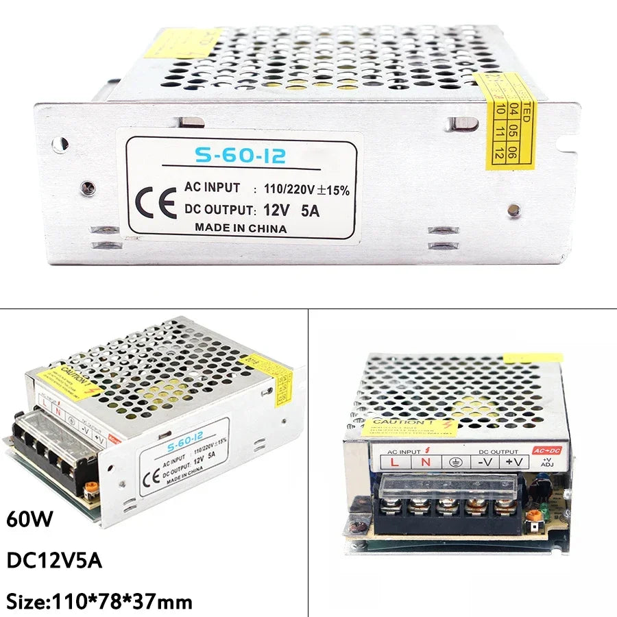 AC DC 110V 220V TO 5V 12V 24V 48V Switching Power Supply Source SMPS Fonte Power Supply 5 12 24 48V Transformer