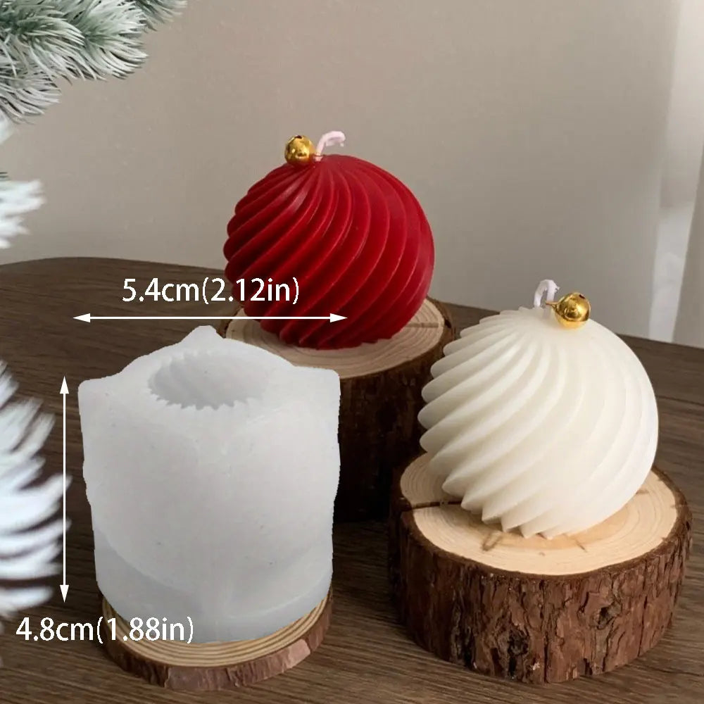 1-21pcs Rotate Ball Silicone Candle Mold Golden Bell DIY Resin Plaster Making Kit Handmade Christmas Souvenirs Winter Home Decor