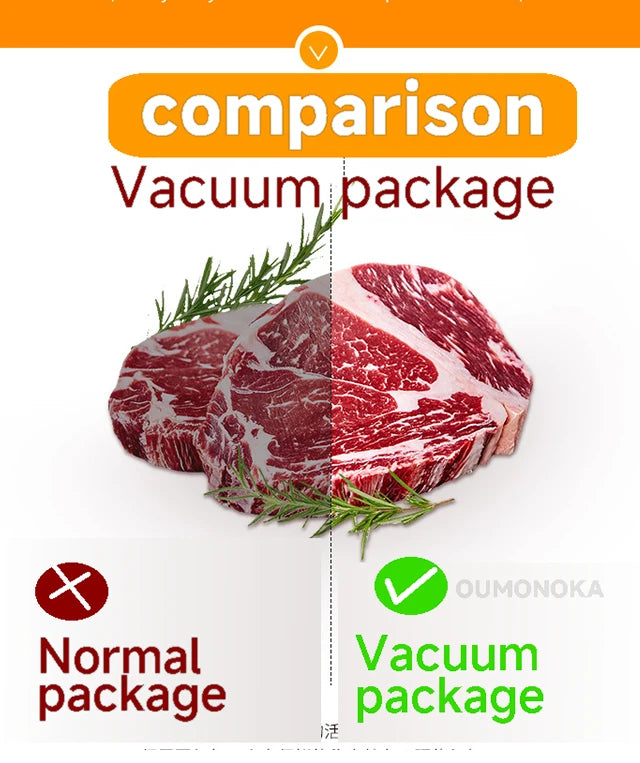 Electric Vacuum packaging machine Food Storage Seal Touch Button Dry/Wet Built-in Cutter Kitchen Food Sealing Vacuum Sealer