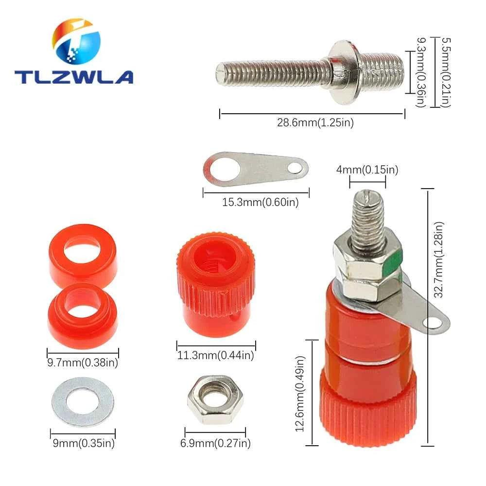 10PCS Terminal Blocks JS-919 4mm Amplifier Terminal Connector Binding Post Banana Plug Jack Mount