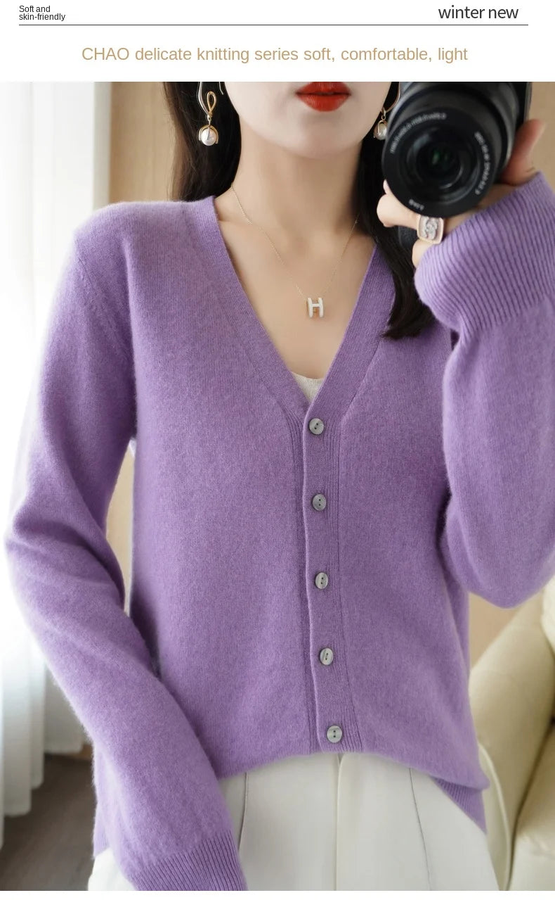 Women Cardigans 2025 Autumn Winter Single Breasted Knitwears Long Sleeve Warm Knit Cardigan Korean Fashion Spring casual Sweater