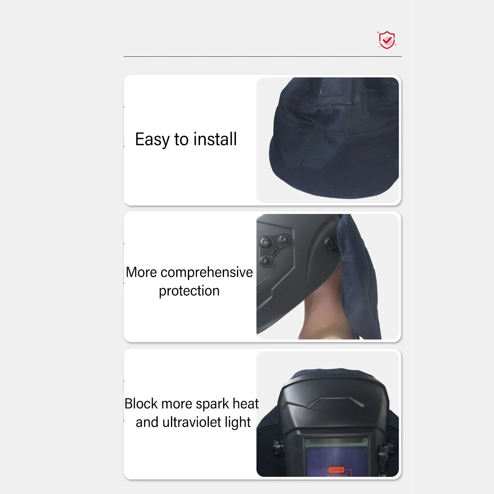 Back Head Coverage Rear Extension Helmet Extended Cover Welding Helmet Cover for Additional  Welding Helmet Head Cover Tool