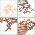 20Pcs Small DIY Cross Decor Premium Wood Material Wall Hanging Craft for Living Room Bedroom Ornament DIY Wooden Cross