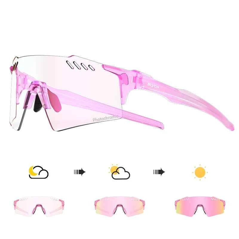 SCVCN Photochromic bike Cycling glasses UV400 Bicycle riding Eyewear Sports MTB Outdoor Sports Golf Camping Driving Eyepieces