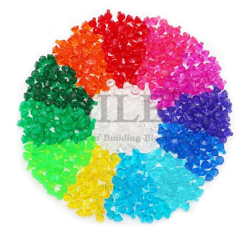 100pcs Moc Rock 1x1 Jewel 24 Facet Stone 30153 City Street View Diamond Building Bricks Blocks Bulk Compatible with Assembles
