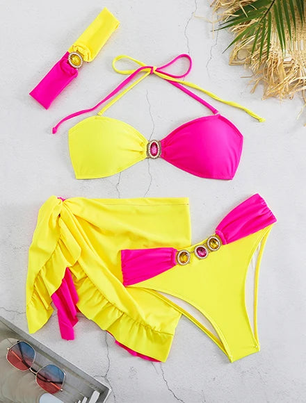 2026 Fashionable Boho Chic Bikini Set with Unique Paisley Design Perfect for Beach Wear and Pool Parties Summer Getaways