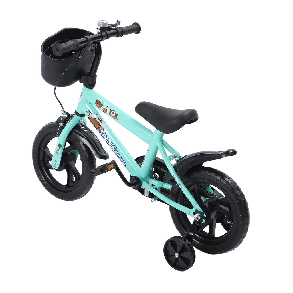 Kids Bike Prevent Foot Stuck Stable Structure Elastic Cushion Children Bike with Training Wheels for Ages 3‑6 Years