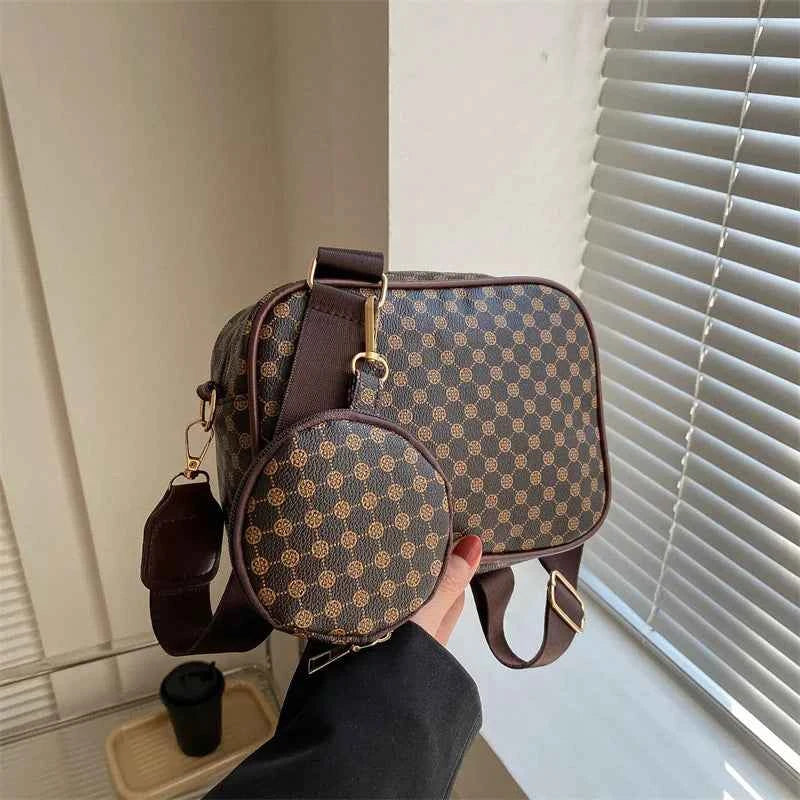 Vintage Pattern Crossbody Bags for Women Shoulder Shell Bag Trend Small Purse and Handbag Luxury Designer Female Square Bag