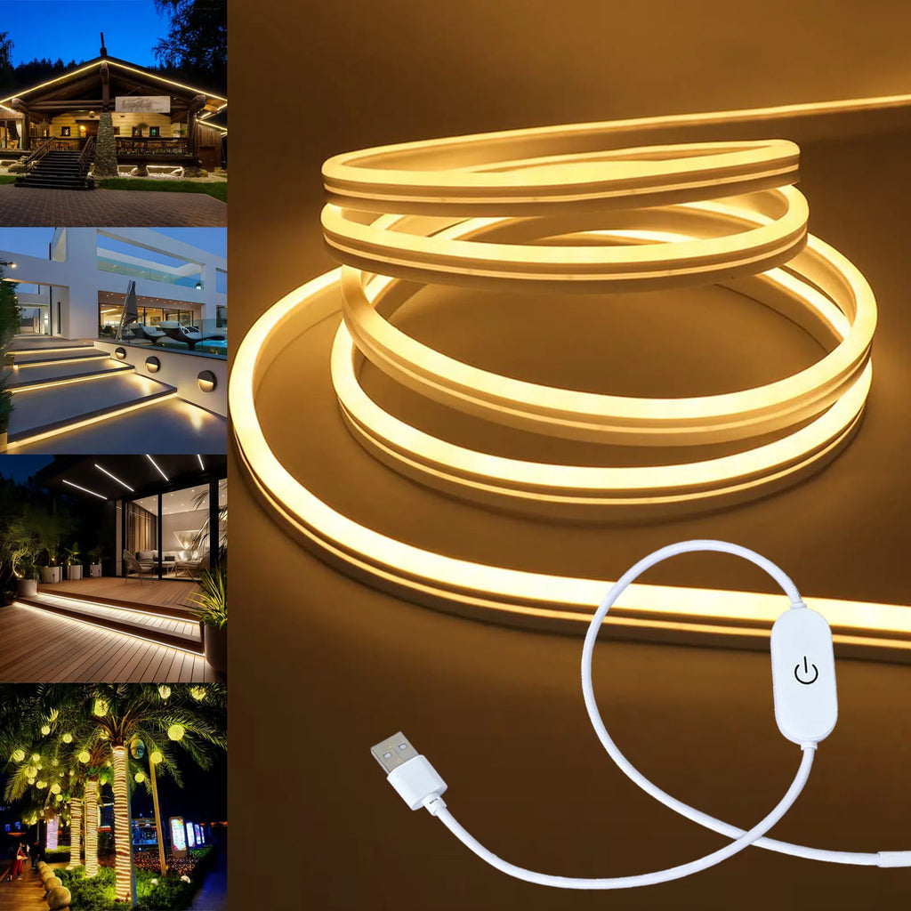 LED Strip Neon Light USB DC 5V Dimmable Touch Sensor Switch Flexible Silicone Neon Sign Tape Waterproof For Outdoor Room Decor