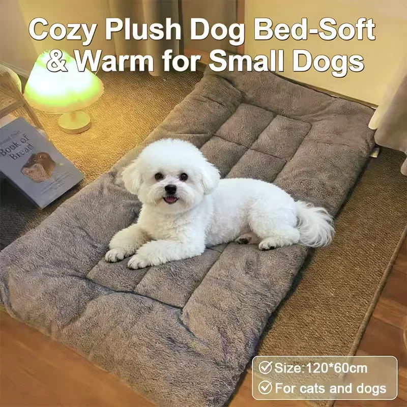 120*60cm Large Plush Dog Bed Sofa Thickened Super Soft Polyester Pet Mat Dog Crate Mat Bed For Small Medium Large Dog Bed