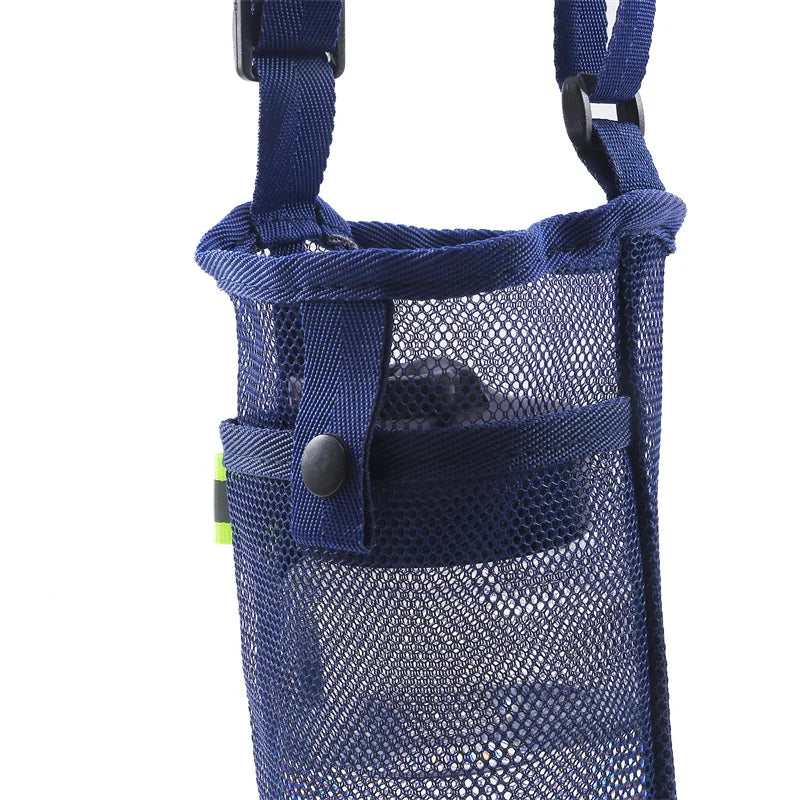 Portable Sport Water Bottle Cover Mesh Cup Sleeve Pouch With Strap Mobile Phone Bag Visible Bag Outdoor Camping Accessories