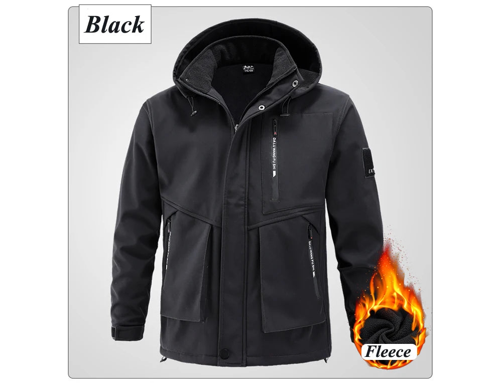Winter Men Mountain Ski Warm Sets Waterproof Sports Suit Sweatshirt +Sweatpants Mens 2 Pieces Padded Sets Tracksuit Rain Clothes