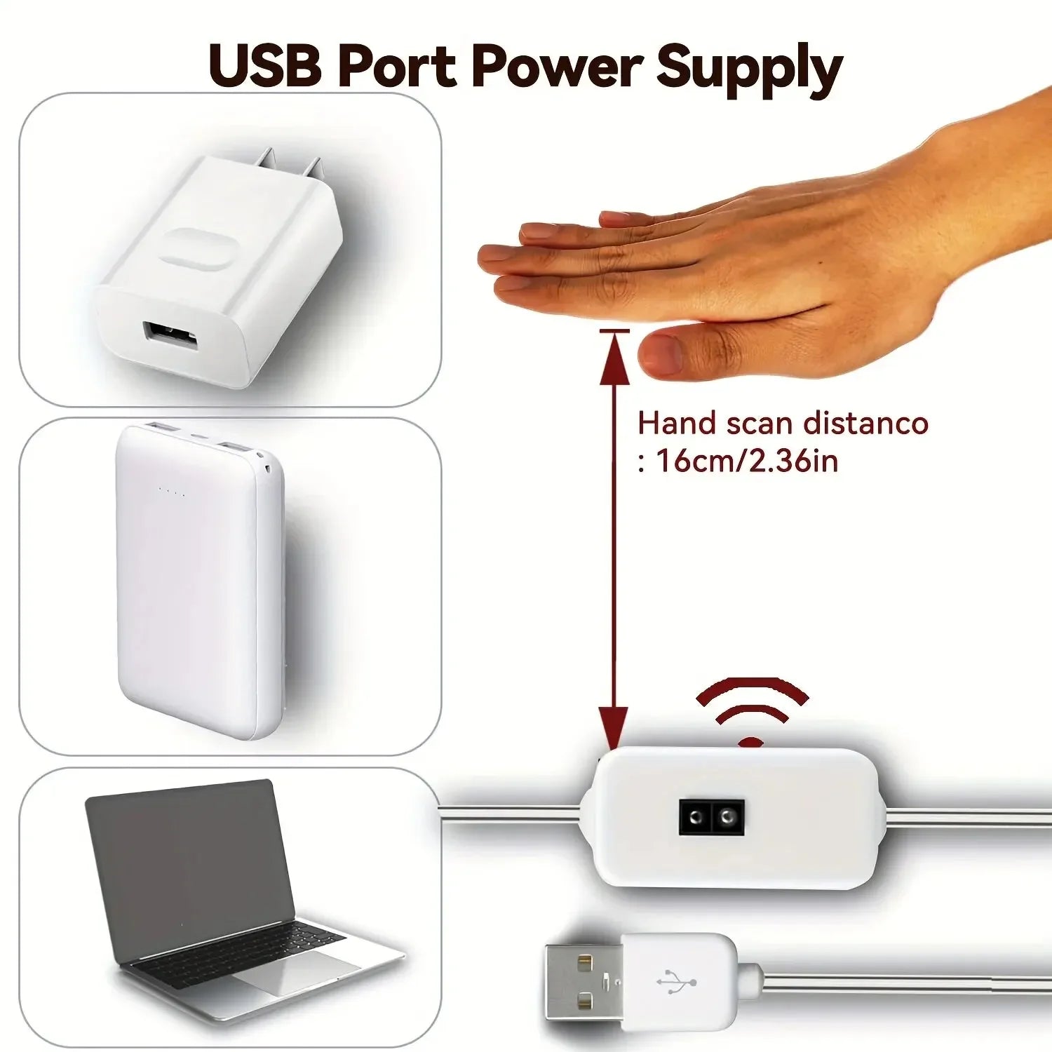 1M LED Night Lamp USB Motion Sensor Dimming LED Strip Lights Nightlights TV Backlight Kitchen Hand Sweep Waving Tape Diode
