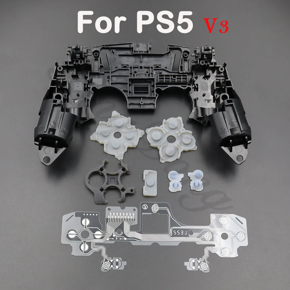 1set For PS5 V1 V2 V3 BDM-010/020/030 Controller Gamepad Middle Frame Bracket Conductive Film & Button Conductive Rubber Pad