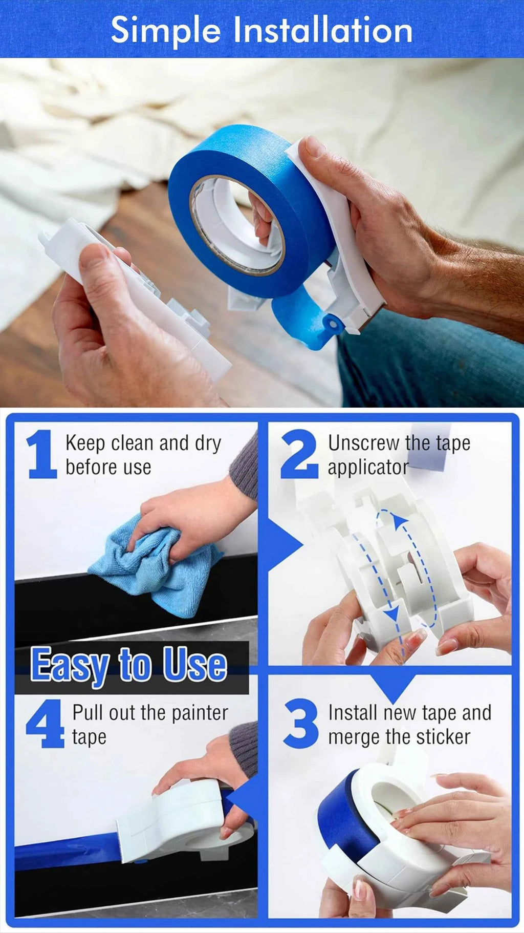 Painter Masking Tape Applicator Machine Tape to Repair and Beautify Cracks in Tiles Adhesive Tape with Tape Cutting Tool