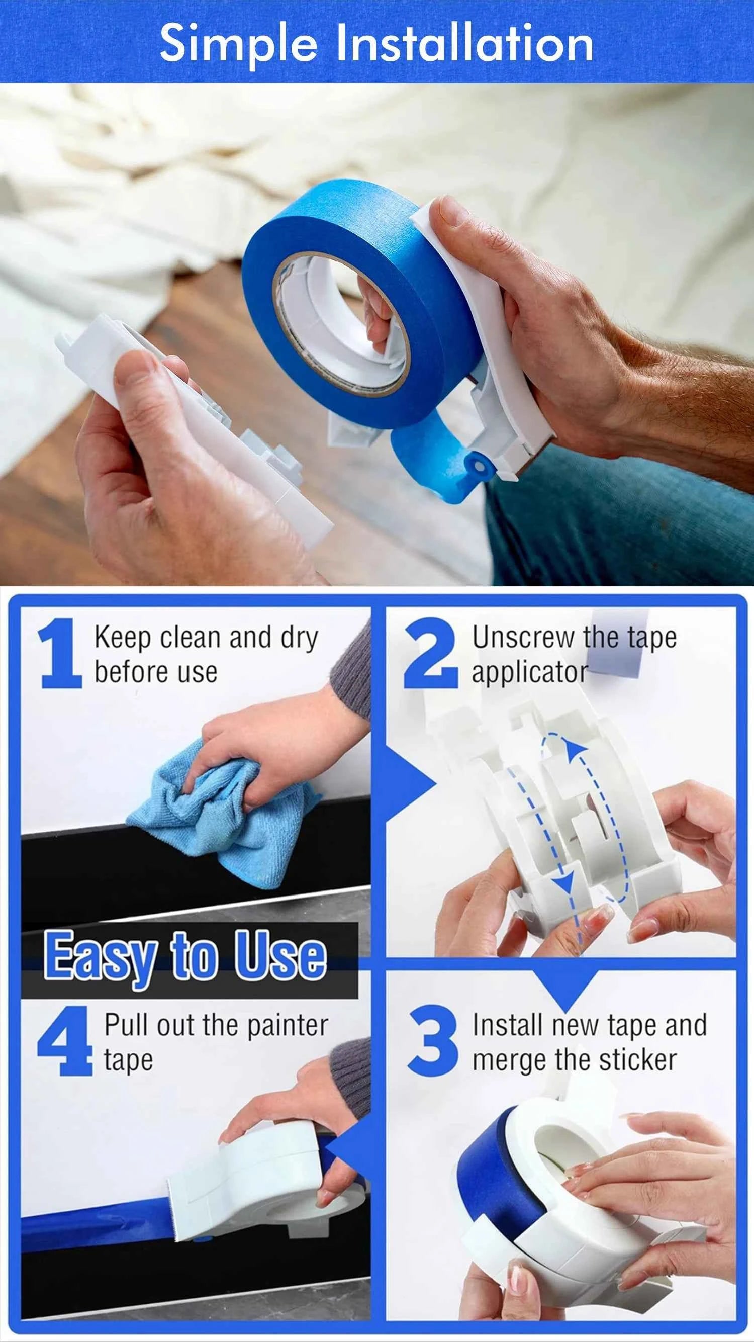 Painter Masking Tape Applicator Machine Tape to Repair and Beautify Cracks in Tiles Adhesive Tape with Tape Cutting Tool