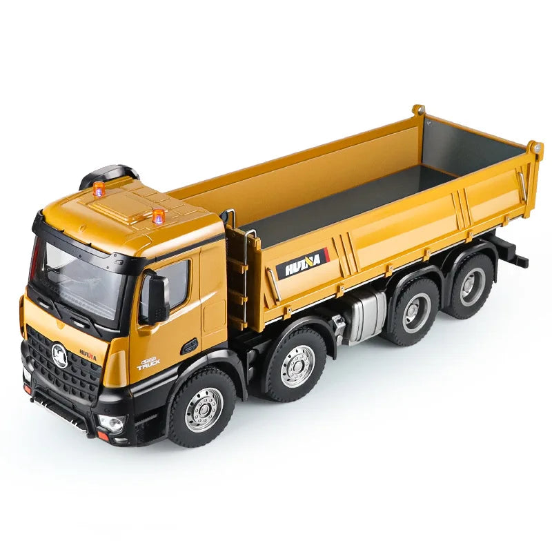HUINA 1536 2.4G 1/14 15CH RC Metal Dump Truck Toy Die-cast Remote Control Construction Rc Truck for Boy Children Toys Xmas Gifts