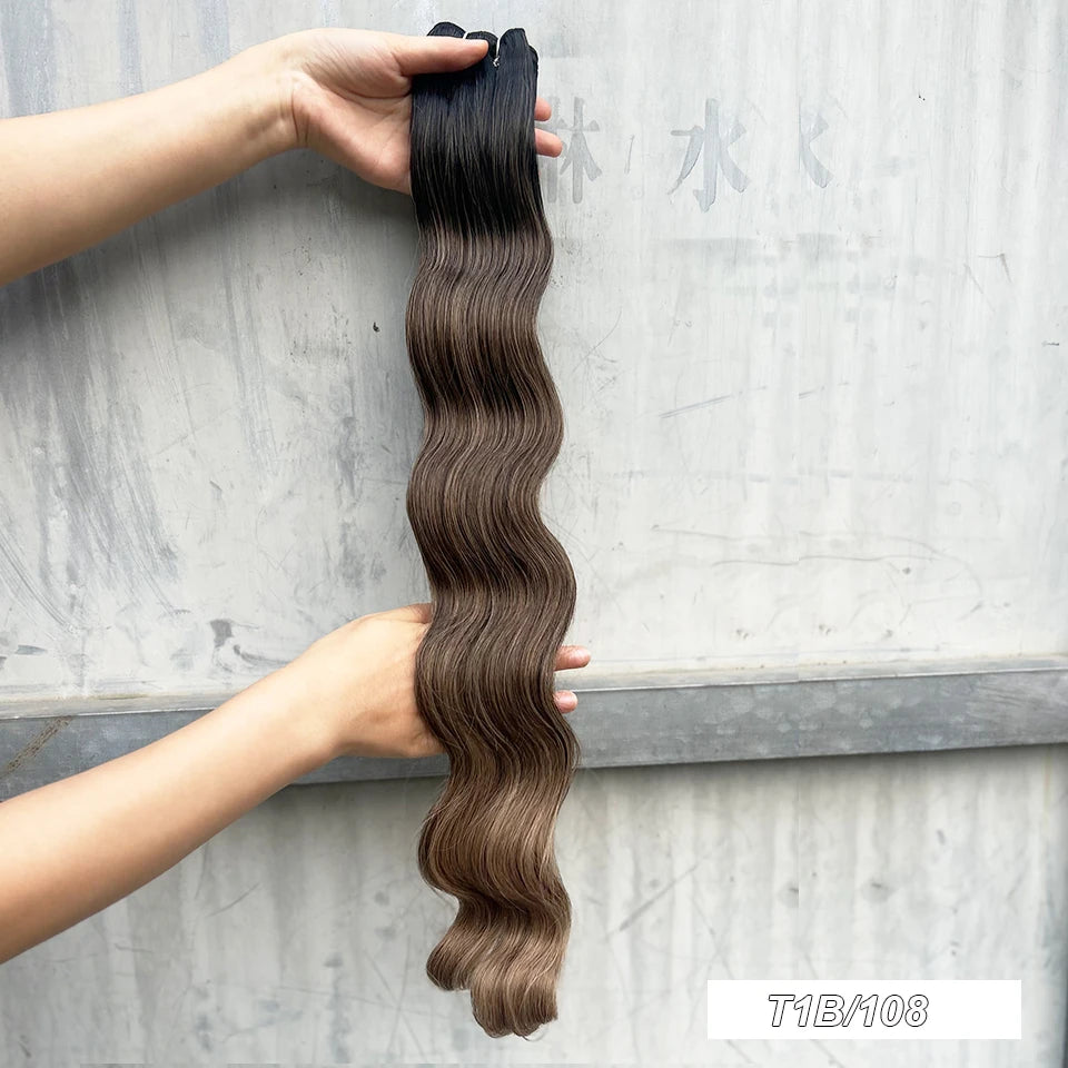 Magicae 30Inches 200G Piano Blonde SP12/16/613 Ombre Brown 6# Body Wave Bundles High Temperature Synthetic Hair Extensions