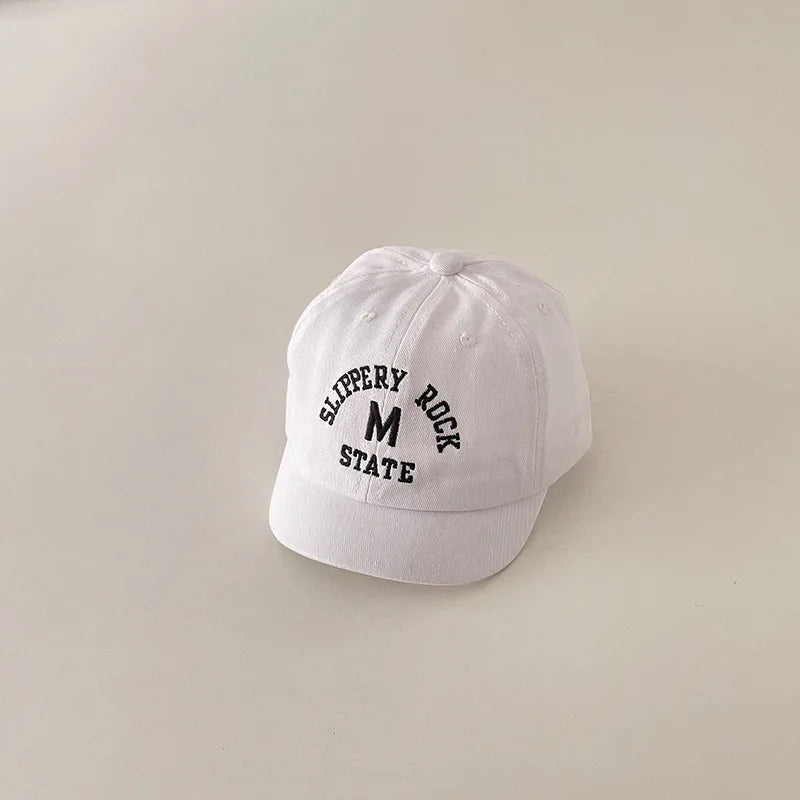 Summer Baby Baseball Hat Letter Embroidery Kids Peaked Cap for Boy Girl Solid Color Children Adjustable Sun Hats Gorras 아기모자