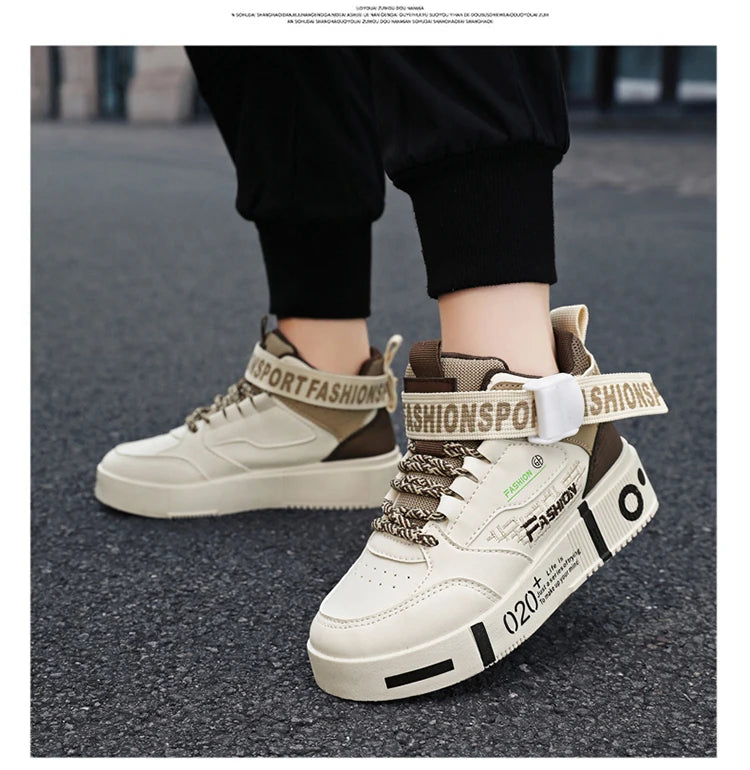 Kids Fashion Sports Shoes Boys High Top Board Shoes Leisure Breathable Outdoor Children Running Sneakers boys Child Casual Shoes
