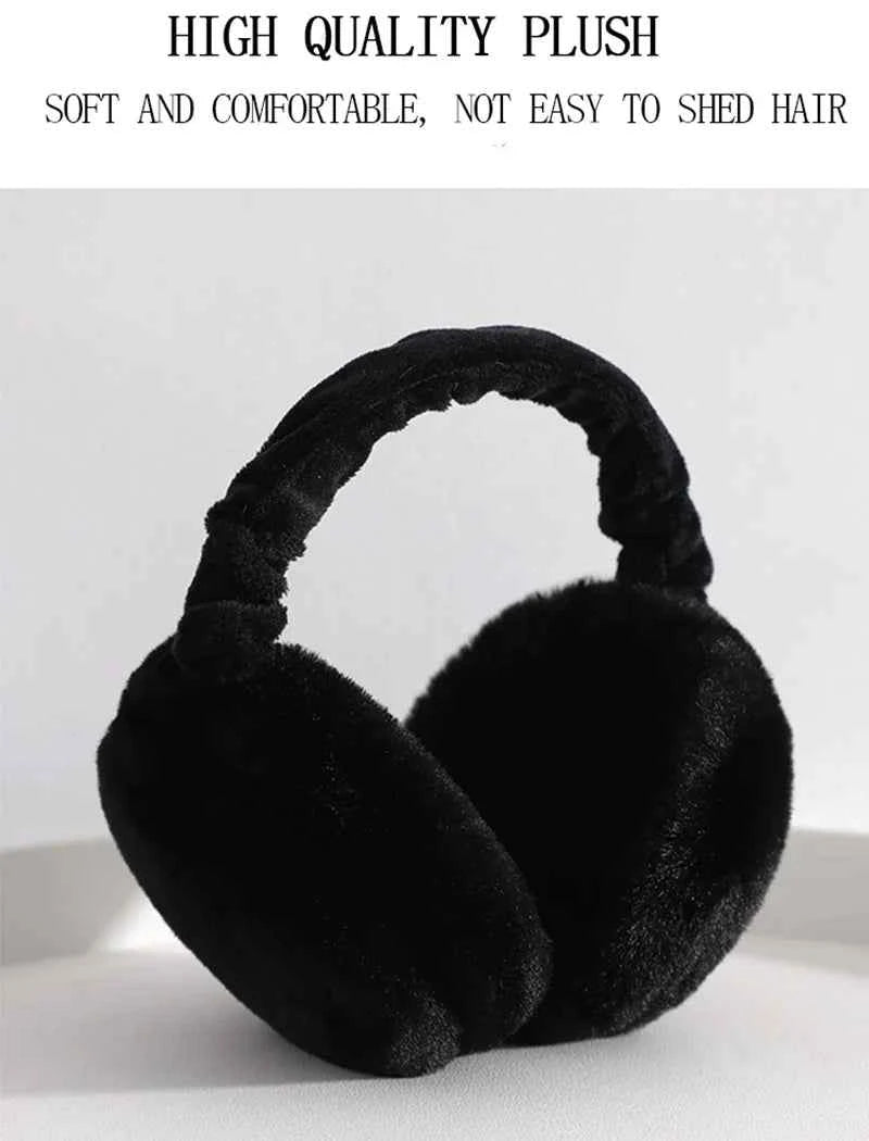 Soft Plush Earmuffs for Men and Women Outdoor Cold Protection Warm Winter Ear Warmers Solid Color Fashion