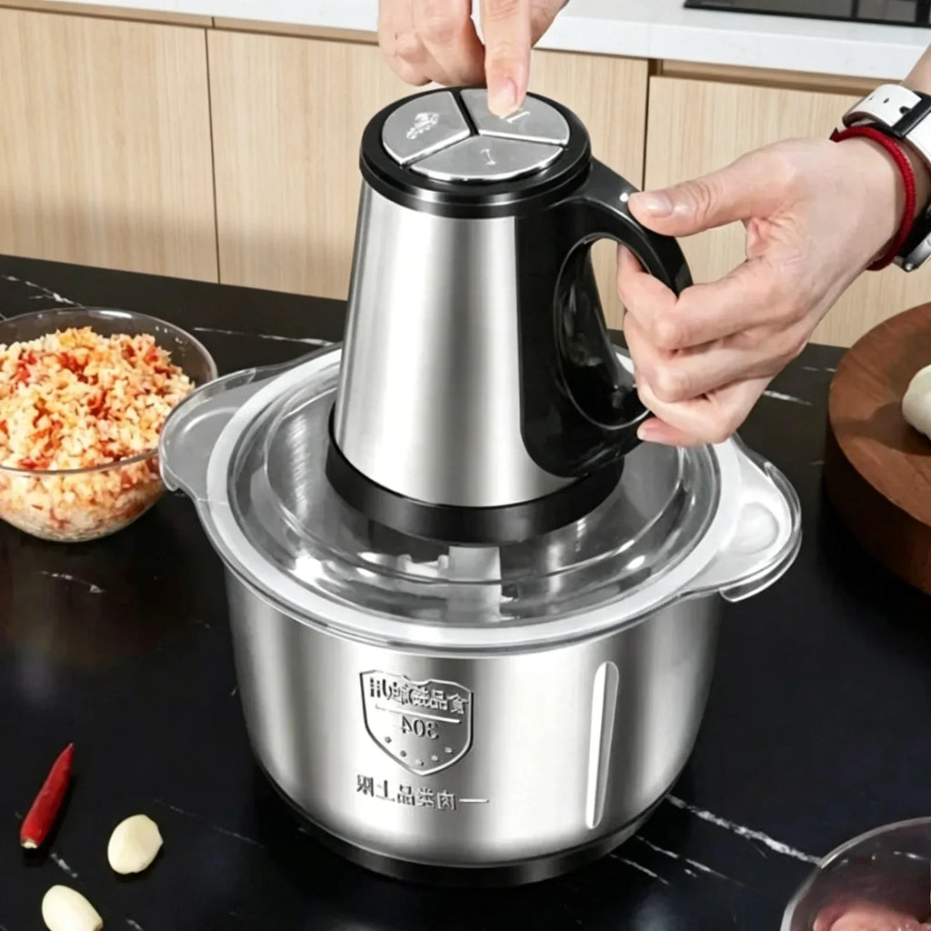 Hot Sale 5L Stainless Steel Electric Food Grinder EU Standard Multifunctional Meat Vegetable Chopper Household Kitchen Processor