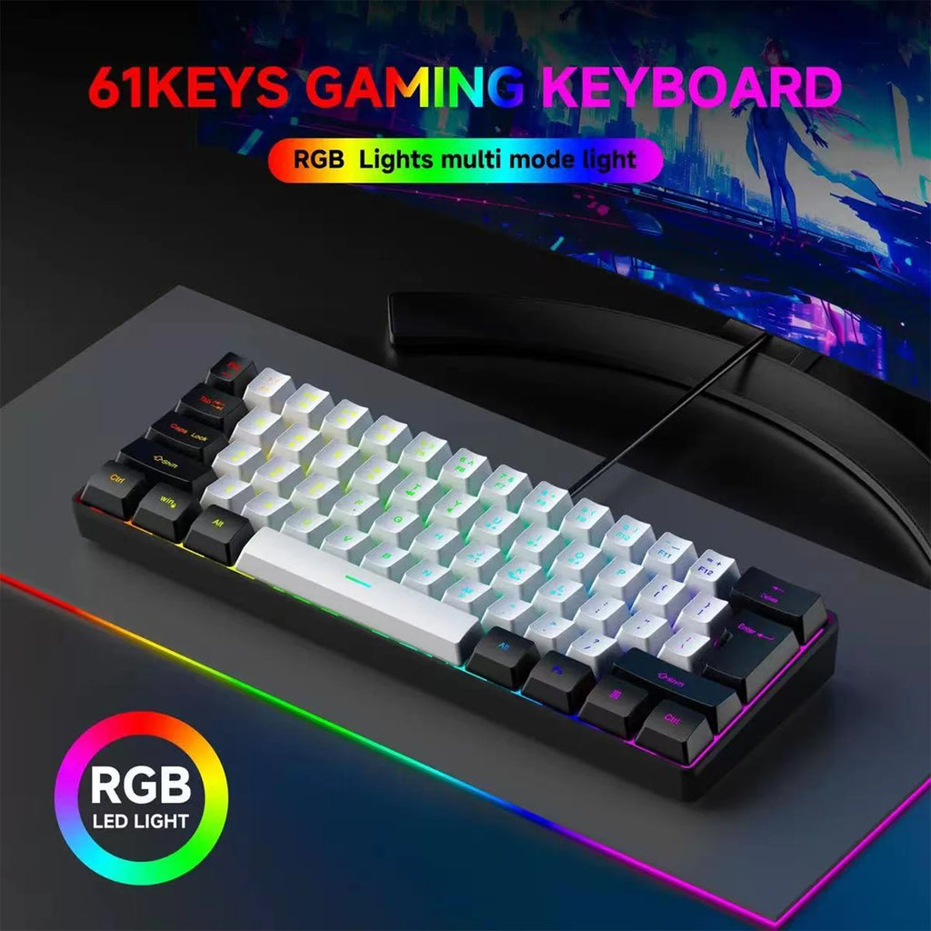 2026 new Mini 60% Compact Wired Keyboard 61 Keys RGB Backlight Membrane Keyboard For Windows PC Office laptop Computer