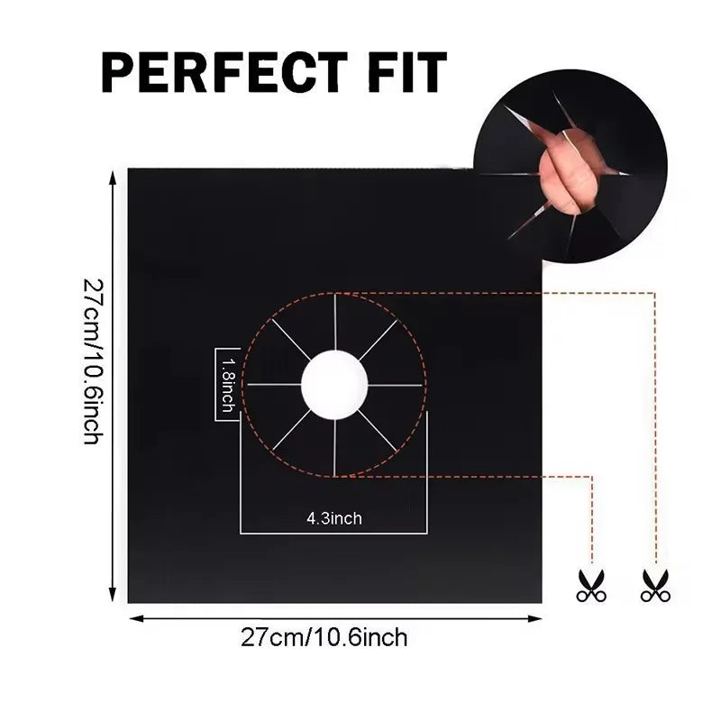 4PCS 8PCS Barbecue Stove Protective Cover 27cm Gas Stove Surface Protective Pad Kitchen Cleaning Accessories