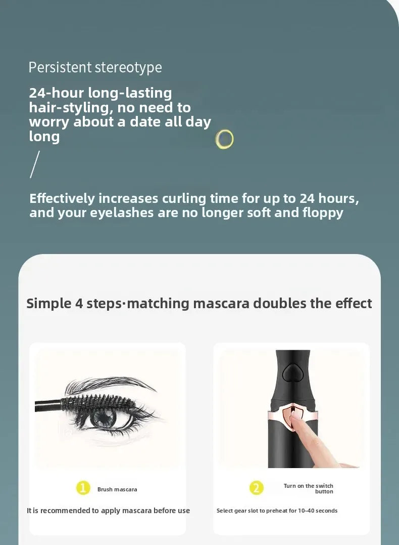 Electric Eyelash Curler Electric Heating Long-lasting Shaping Intelligent Temperature Control Portable and Not Harmful Makeup