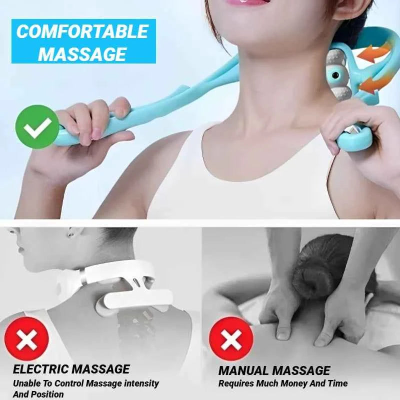 Cervical Vertebra Shoulder And Neck Massage Home Manual Massager Hand-Held Clamping Device Kneading Relaxation Artifact