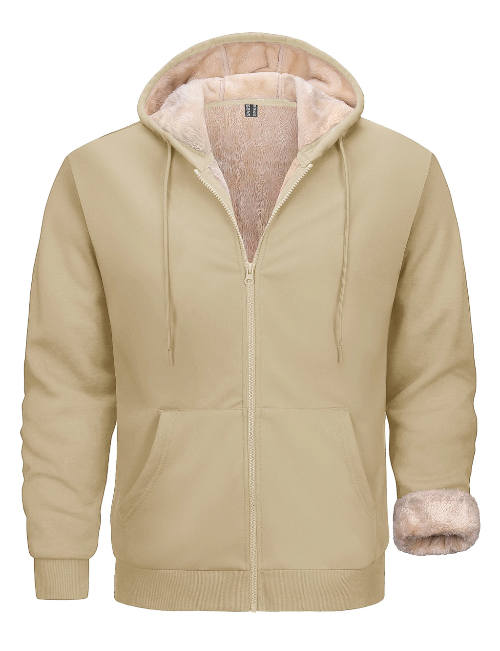TACVASEN Men's Zip Up Hoodie Sherpa Lined Hooded Sweatshirt Winter Heavyweight Hoodies Warm Thick Fleece Jacket Casual Outwear