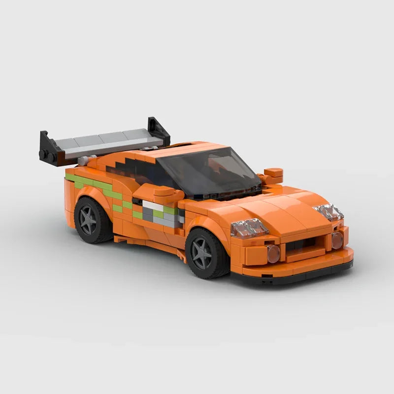 370pcs MOC Supra MK4 Sports Car Vehicle Racer Building Blocks Fast & Furious Brick Creative Garage Toys for Boys