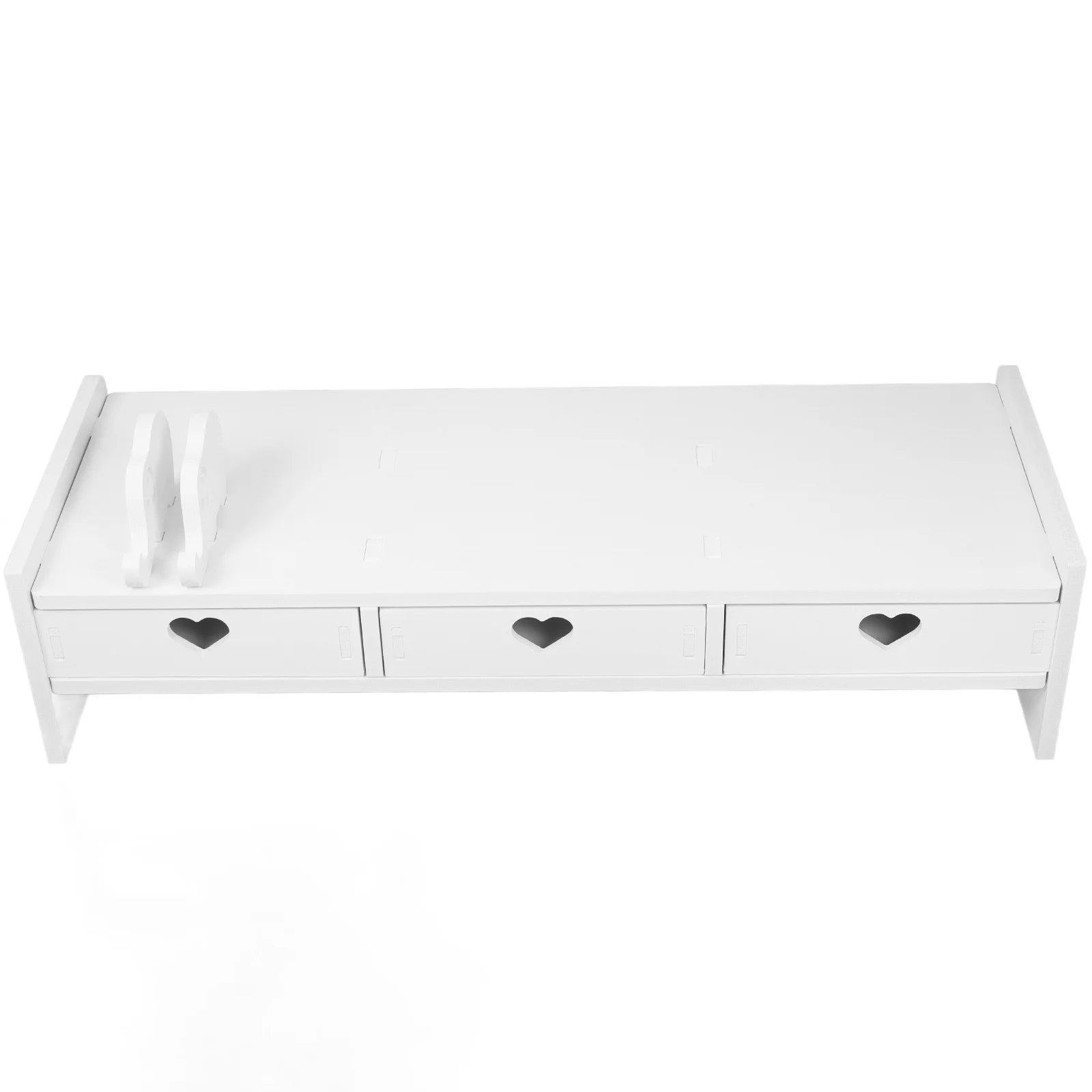 Computer Monitor Riser Keyboard Storage Desktop Organizer Drawer Type Office Desk Stand PVC Wood Plastic Composite