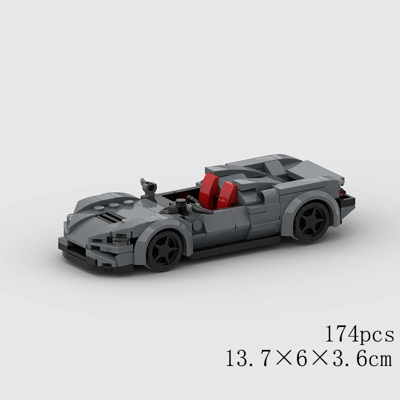 MOC Car Speed RX7 AE86 Chiron R8 Creative Racing Vehicle Model Building Block Super Race brick City Rally Sport Toy Technical