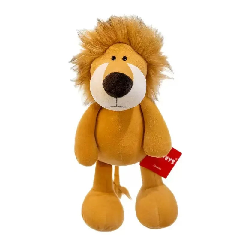 25CM Kawaii Jungle Animal Plush Toys Forest Animal Plush Dog Zebra Elephant Lion Fox Giraffe Children's Toys Doll Birthday Gift